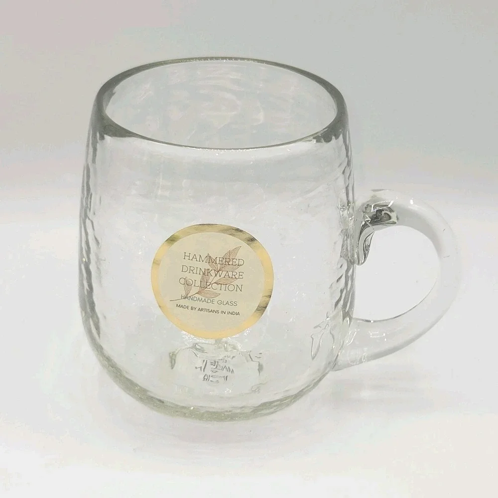 Hammered Drinkware Collection‎ 16oz  Hammered Handcrafted Glass Mug